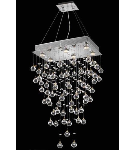 C121-2021D20C(LED)/RC By Elegant Lighting Galaxy Collection 6 Light Dining Room Chrome Finish