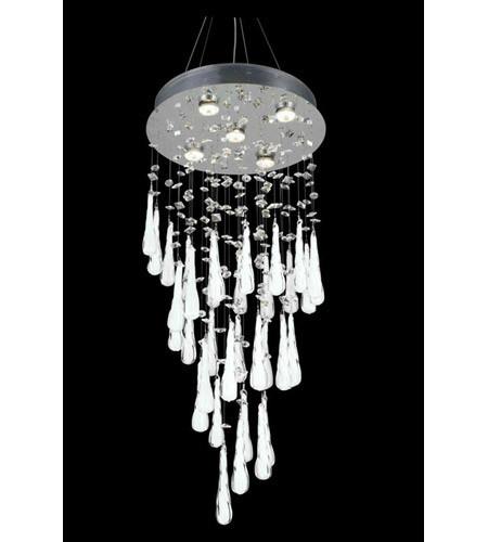 C121-2024D16C-GLW/RC By Elegant Lighting Comet Collection 5 Light Dining Room Chrome Finish