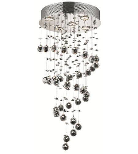 C121-2024D16C(LED)/RC By Elegant Lighting Galaxy Collection 5 Light Dining Room Chrome Finish