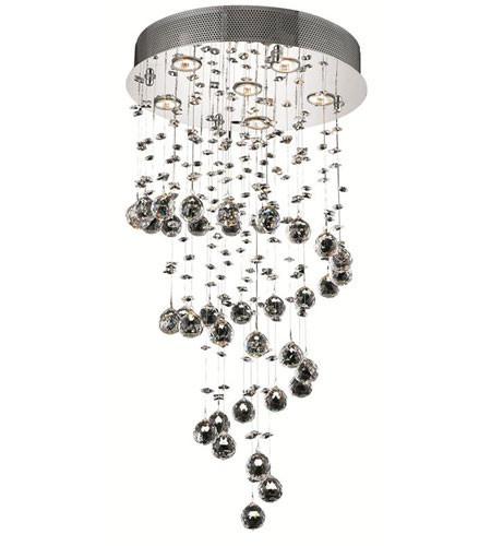 C121-2024D18C(LED)/RC By Elegant Lighting Galaxy Collection 6 Light Dining Room Chrome Finish