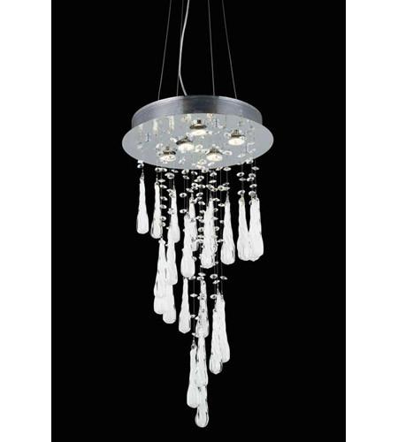 C121-2028D26C-GLW/RC By Elegant Lighting Comet Collection 5 Light Dining Room Chrome Finish