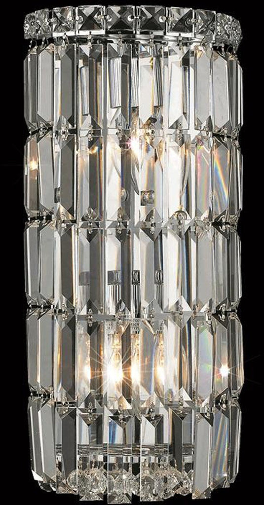 ZC121-V2030W8C/EC By Elegant Lighting - Maxim Collection Chrome Finish 2 Lights Wall Sconce