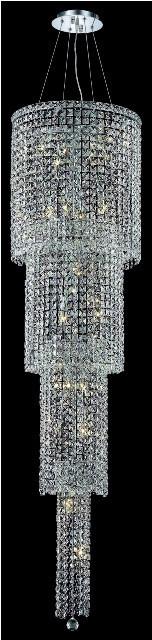 C121-2031G66C/RC By Elegant Lighting Maxim Collection 18 Light Chandeliers Chrome Finish