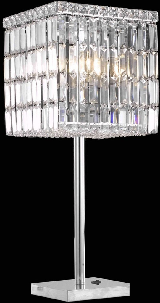 C121-2032TL11C/EC By Elegant Lighting - Maxim Collection Chrome Finish 3 Lights Table Lamp
