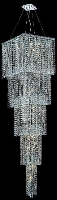 C121-2033G80C/RC By Elegant Lighting Maxim Collection 22 Light Chandeliers Chrome Finish