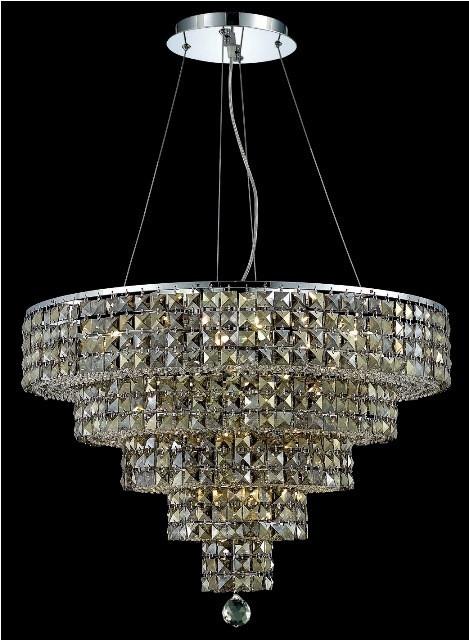 C121-2037D26C-GT/RC By Elegant Lighting Maxim Collection 14 Light Chandeliers Chrome Finish