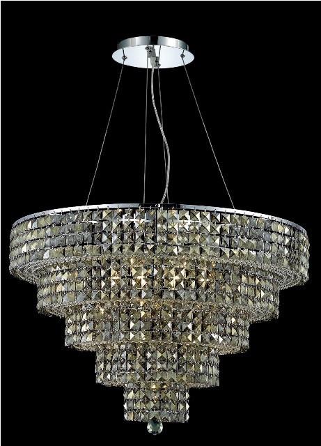 C121-2037D30C-GT/RC By Elegant Lighting Maxim Collection 17 Light Chandeliers Chrome Finish
