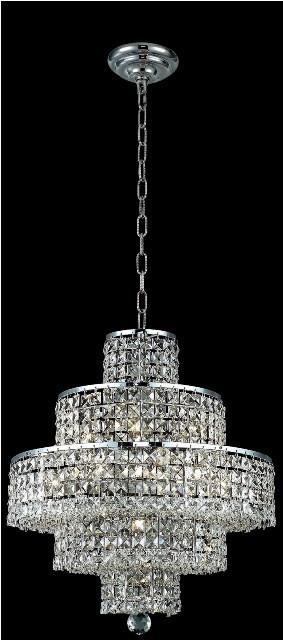 C121-2039D20C/RC By Elegant Lighting Maxim Collection 13 Light Chandeliers Chrome Finish