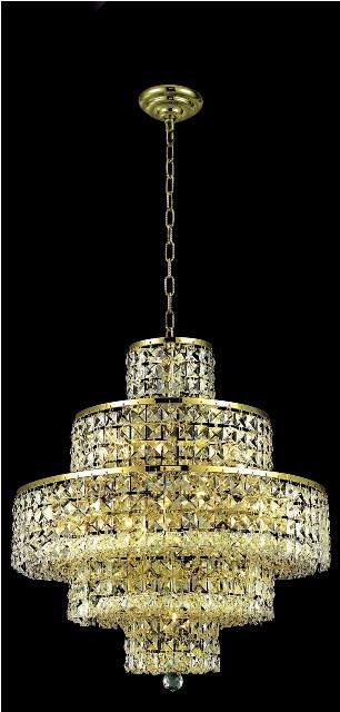 C121-2039D20G/RC By Elegant Lighting Maxim Collection 13 Light Chandeliers Gold Finish