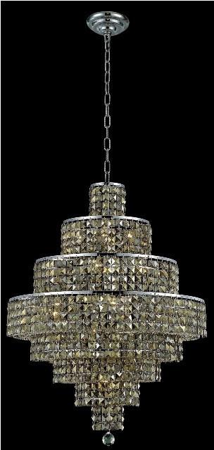 C121-2039D26C-GT/RC By Elegant Lighting Maxim Collection 18 Light Chandeliers Chrome Finish