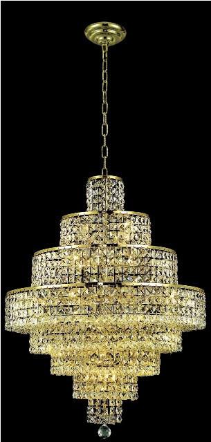 C121-2039D26G/RC By Elegant Lighting Maxim Collection 18 Light Chandeliers Gold Finish