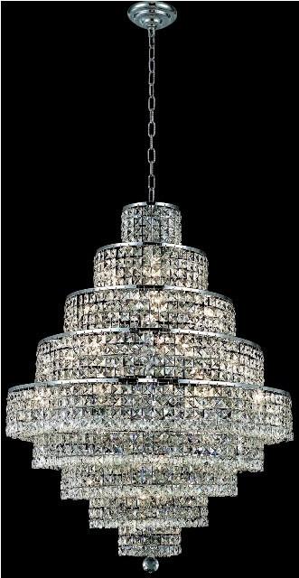 C121-2039D30C/RC By Elegant Lighting Maxim Collection 20 Light Chandeliers Chrome Finish