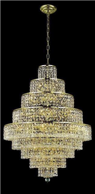 C121-2039D30G/RC By Elegant Lighting Maxim Collection 20 Light Chandeliers Gold Finish