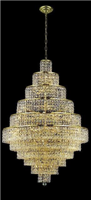 C121-2039D32G/RC By Elegant Lighting Maxim Collection 30 Light Chandeliers Gold Finish