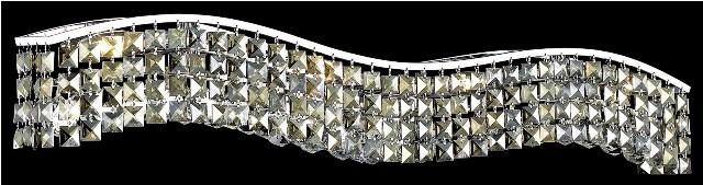 C121-2041W36C-GT/RC By Elegant Lighting Contour Collection 8 Light Wall Sconces Chrome Finish
