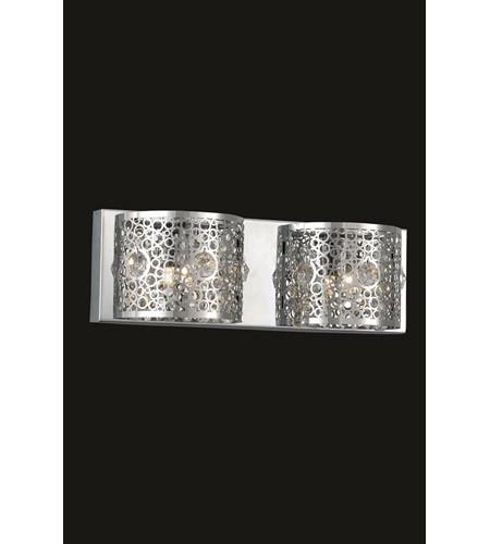 C121-2051W16C/RC By Elegant Lighting Soho Collection 2 Light Wall Sconce Chrome Finish
