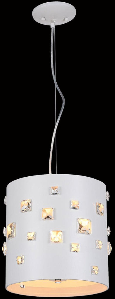 C121-2058D11WH/RC By Elegant Lighting - Candice Collection White Finish 3 Lights Pendant lamp