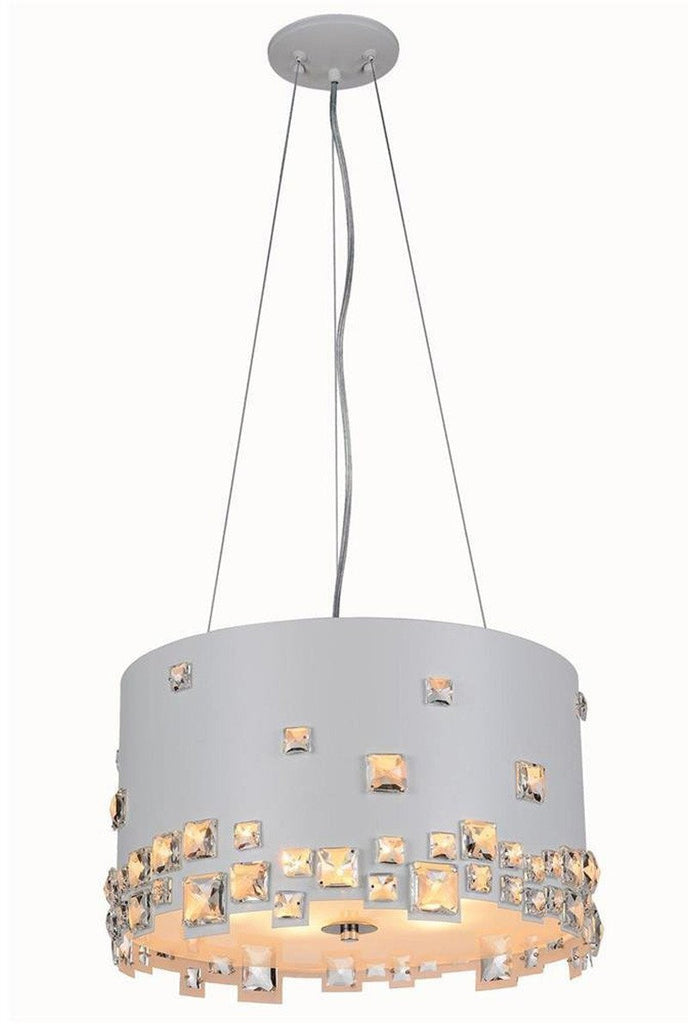 C121-2058D16WH/RC By Elegant Lighting - Candice Collection White Finish 5 Lights Pendant lamp