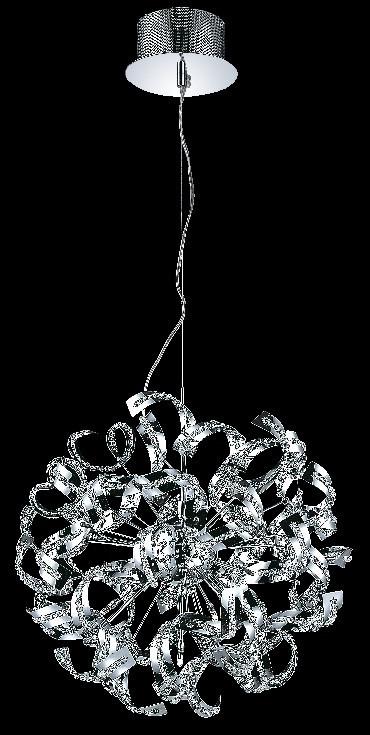 C121-2068D19C/RC By Elegant Lighting Tiffany Collection 9 Light Pendants Chrome Finish