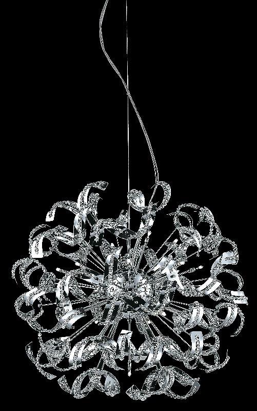 C121-2068D27C/RC By Elegant Lighting Tiffany Collection 25 Light Pendants Chrome Finish