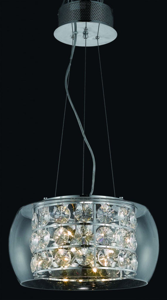 C121-2069D16C/EC By Elegant Lighting Apollo Collection 10 Light Chandeliers Chrome Finish