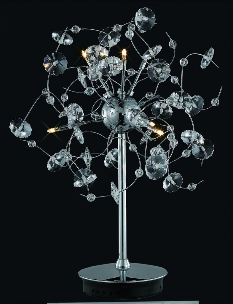 C121-2071TL16C/EC By Elegant Lighting Iris Collection 6 Light Table Lamps Chrome Finish