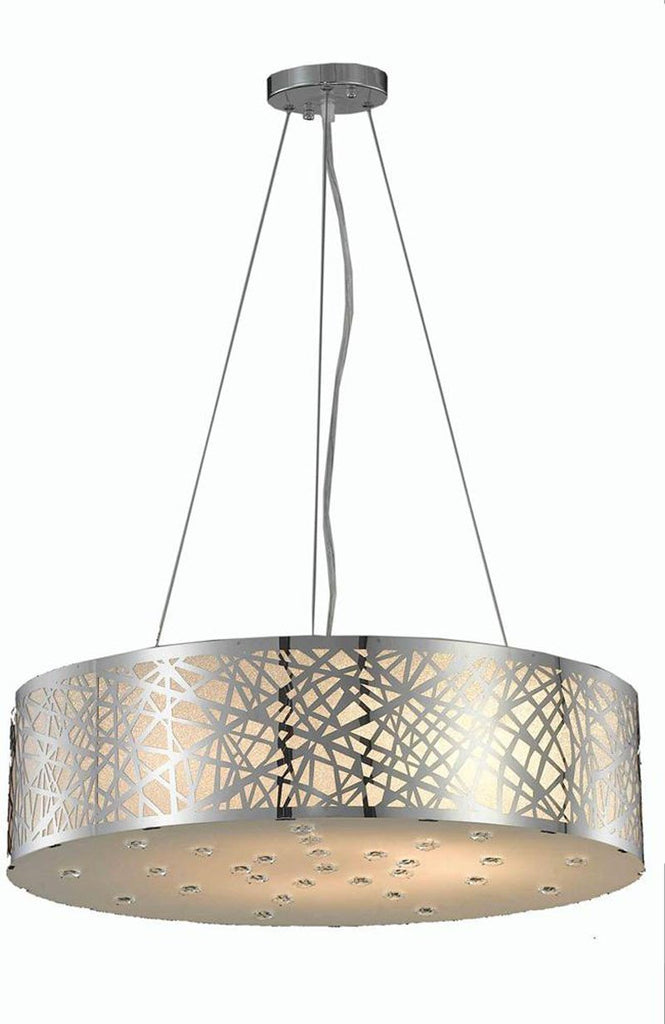 C121-2081D24C/RC By Elegant Lighting Prism Collection 8 Light Dining Room Chrome Finish