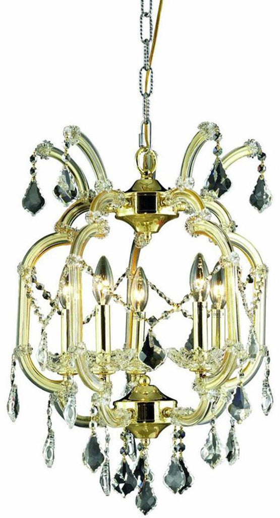 C121-2800D15G/EC By Elegant Lighting - Maria Theresa Collection Gold Finish 5 Lights Dining Room