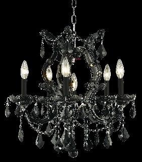 C121-2800D20B/RC By Elegant Lighting Maria Theresa Collection 6 Lights Chandelier Black Finish