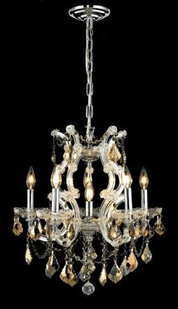 C121-2800D20C-GT By Regency Lighting-Maria Theresa Collection Chrome Finish 6 Lights Chandelier