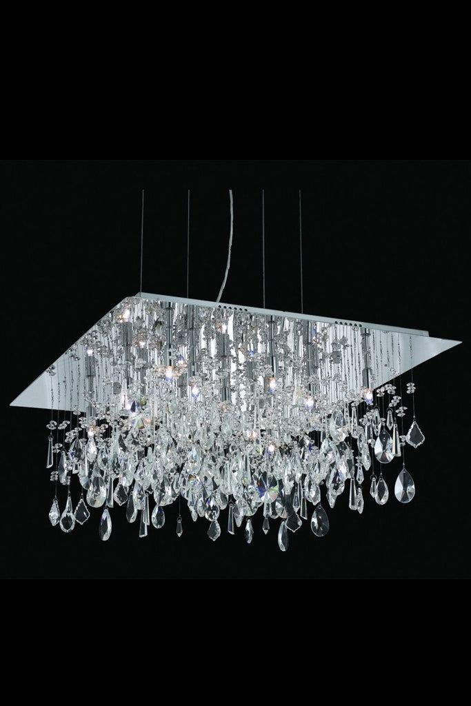 C121-5904D26C/RC By Elegant Lighting Mirage Collection 13 Light Chandeliers Chrome Finish