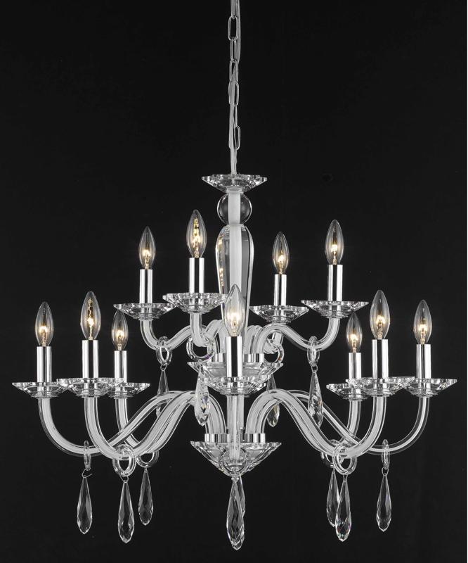 C121-6912D29WH/EC By Elegant Lighting Avalon Collection 8+4 Light Chandeliers White Finish