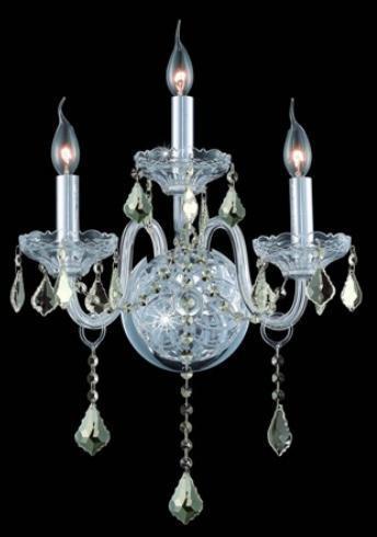 C121-7853W3C-GT By Regency Lighting-Verona Collection Chrome Finish 3 Lights Wall Sconce