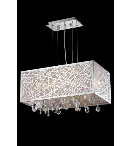 C121-7901D21C/RC By Elegant Lighting Mirage Collection 4 Light Dining Room Chrome Finish