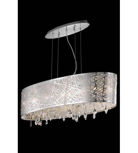 C121-7902D35C/RC By Elegant Lighting Mirage Collection 6 Light Dining Room Chrome Finish