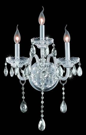 C121-7953W3C By Regency Lighting-Verona Collection Chrome Finish 3 Lights Wall Sconce