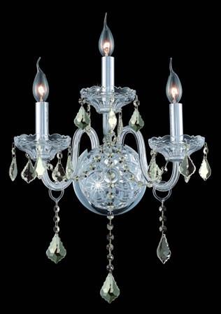 C121-7953W3C-GT By Regency Lighting-Verona Collection Chrome Finish 3 Lights Wall Sconce