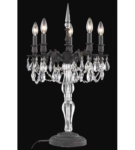 C121-8605TL18DB/RC By Elegant Lighting Monarch Collection 5 Light Table Lamp Dark Bronze Finish