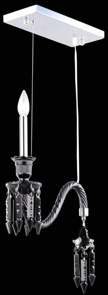 C121-8901D14B-JT/EC By Elegant Lighting - Majestic Collection Black Finish 1 Light Pendant Lamp