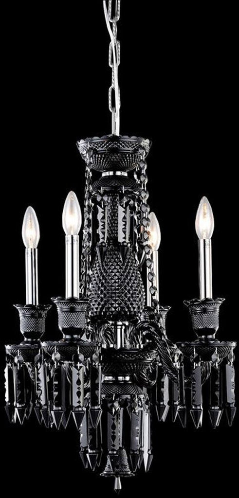 C121-8904D17B-JT/EC By Elegant Lighting - Majestic Collection Black Finish 4 Lights Pendant Lamp