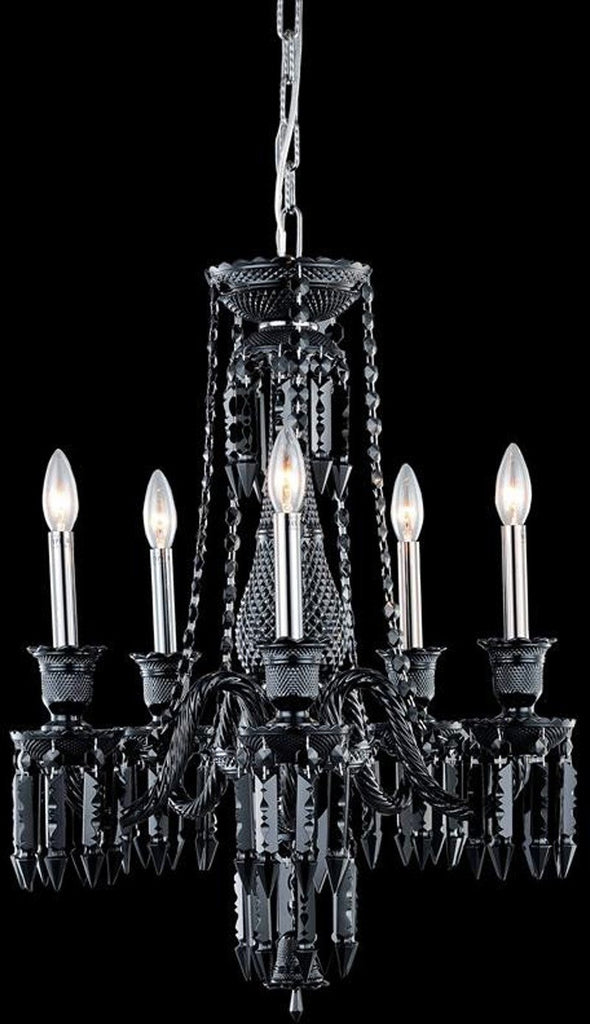 C121-8905D21B-JT/EC By Elegant Lighting - Majestic Collection Black Finish 5 Lights Dining Room