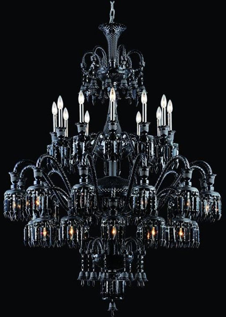 C121-8936G48B-JT/EC By Elegant Lighting - Majestic Collection Black Finish 36 Lights Foyer/Hallway