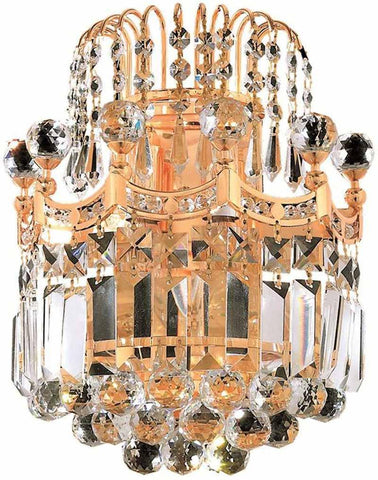 ZC121-V8949W12G/EC By Elegant Lighting - Corona Collection Gold Finish 2 Lights Wall Sconce