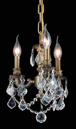 C121-9103D10AB By Regency Lighting-Lille Collection Antique Bronze Finish 3 Lights Chandelier