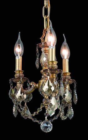 C121-9103D10FG-GT By Regency Lighting-Lille Collection French Gold Finish 3 Lights Chandelier