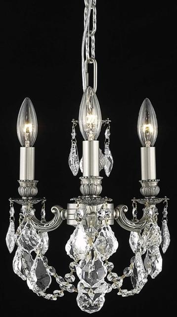 ZC121-9103D10PW/EC By Regency Lighting Lillie Collection 3 Light Chandeliers Pewter Finish
