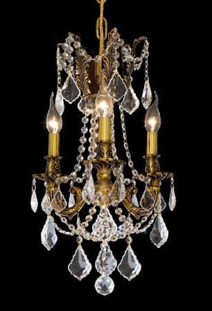 C121-9203D13FG By Regency Lighting-Rosalia Collection French Gold Finish 3 Lights Chandelier