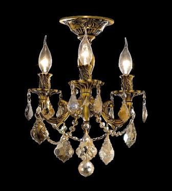 C121-9203F13FG-GT By Regency Lighting-Rosalia Collection French Gold Finish 3 Lights Chandelier