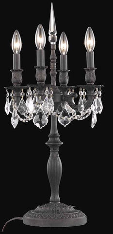 C121-9204TL12DB/RC By Elegant Lighting Rosalia Collection 4 Light Table Lamp Dark Bronze Finish