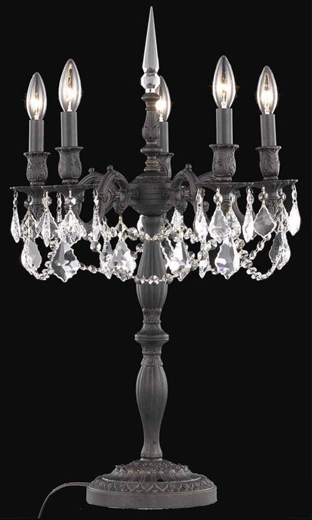 C121-9205TL18DB/RC By Elegant Lighting Rosalia Collection 5 Light Table Lamp Dark Bronze Finish